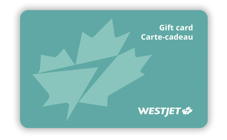 Tertiary Prize: (20 Winners) WestJet Gift Card ($250 CAD each)
